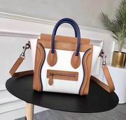 Celine micro luggage bag in natural calfskin blue ,brown,white