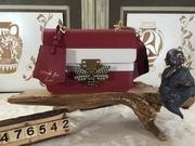 Gucci Queen Margaret Leather Top Handle bag Multicolor leather Red