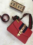 Gucci sylvie leather shoulder bag red 