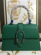 Gucci Dionysus leather top handle bag green 