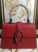 Gucci Dionysus leather top handle bag red