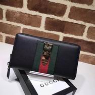 Gucci Sylvie leather zip around wallet black