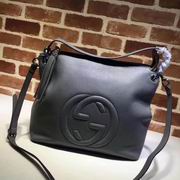Gucci Embossed GG leather hobo gray