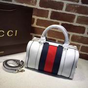 Gucci leather top handle bag white leather