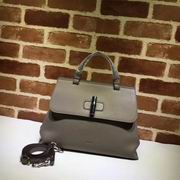 Gucci top handle bag grey leather 
