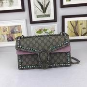 Gucci Dionysus GG Supreme shoulder bag with crystals pink 
