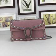 Gucci Pink Nubuck Leather shoulder bag with crystals
