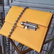 HERMES MINI EPSOM VERROU SHOULDER BAG in yellow with silver metal 