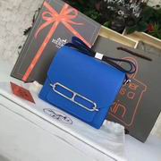 Hermes small roulis Bags in BLUE with silver metal 
