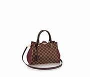 Louis Vuitton Damier coated canvas and Cuir Taurillon leather BRITTANY Bag Bordeaux 