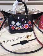 Louis Vuitton Printed and embossed Epi leather with leather black ALMA BB