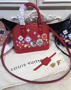 Louis Vuitton Printed and embossed Epi leather with leather red ALMA BB 