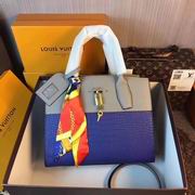 Louis Vuitton CITY STEAMER PM Blue Crocodilian leather 