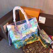 Louis Vuitton colored drawing tote purple leather 