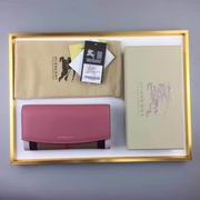 Burberry House Check And Leather Continental Wallet pink