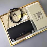 Burberry House Check and Leather Wallet with Chain black