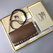 Burberry House Check and Leather Wallet with Chain brown 