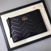 Gucci GG Marmont matelass?� leather pouch black 