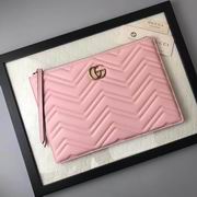 Gucci GG Marmont matelass?� leather pouch pink 