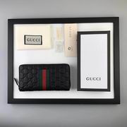 Gucci Signature Web zip around wallet black
