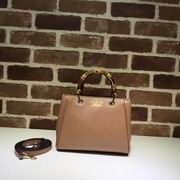 Gucci leather top handle bag light brown