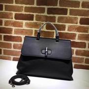 Gucci leather handle bag black