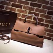 Gucci leather handle bag brown 