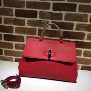 Gucci leather handle bag red 