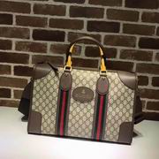 Gucci Soft GG Supreme duffle bag with Web brown 