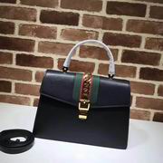 Gucci Sylvie medium top handle bag black 