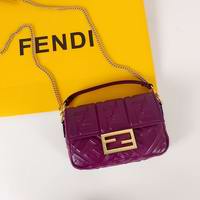 BAGUETTE purple leather bag Mini