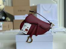 SADDLE BAG Cherry Red Grained Calfskin