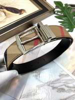 Reversible Vintage Check E-canvas and Leather Belt