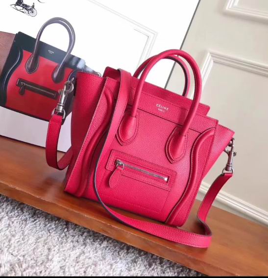 CELINE MICRO LUGGAGE BAG IN RED CALFSKIN