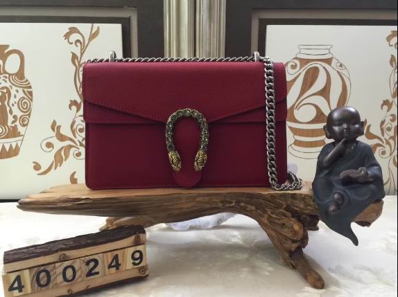  Gucci Dionysus red leather shoulder bag