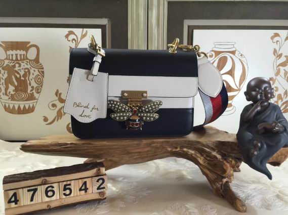  Gucci Queen Margaret Leather Top Handle bag Multicolor leather Black
