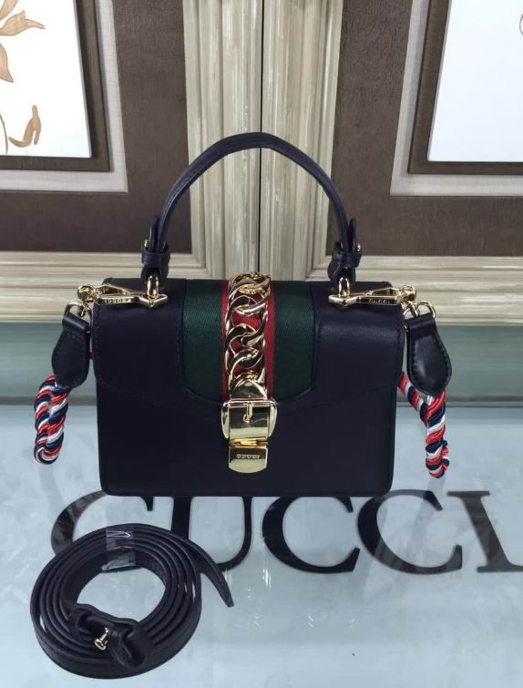  Gucci Sylvie leather mini bag black