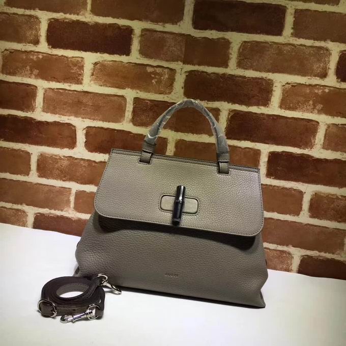  Gucci top handle bag grey leather