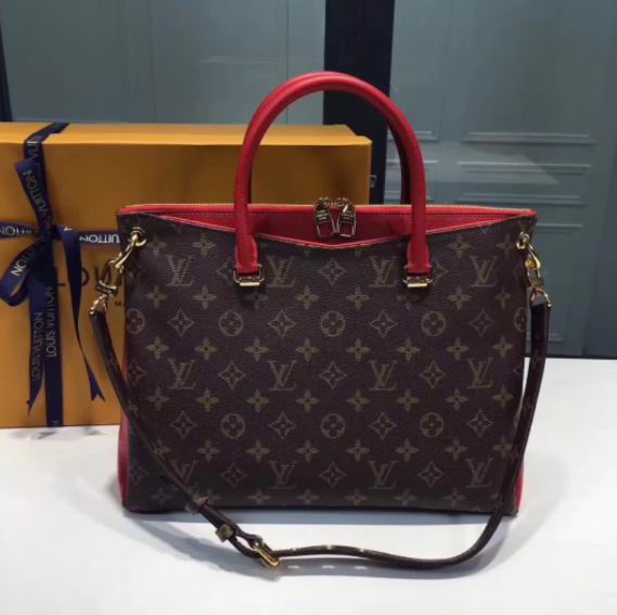  Louis Vuitton Coated Monogram canvas & calf leather Pallas BB Red
