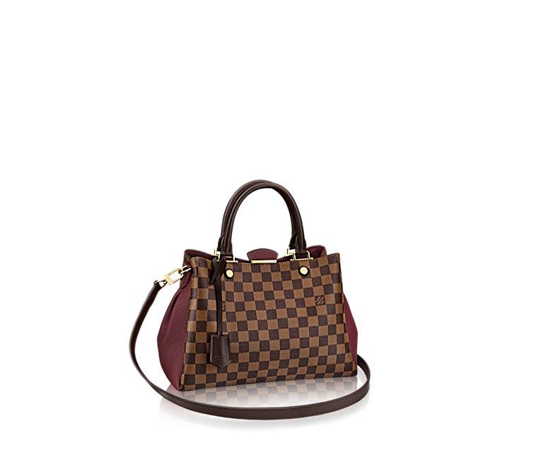  Louis Vuitton Damier coated canvas and Cuir Taurillon leather BRITTANY Bag Bordeaux