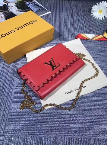  Louis Vuitton Calfskin leather LOUISE MM Red