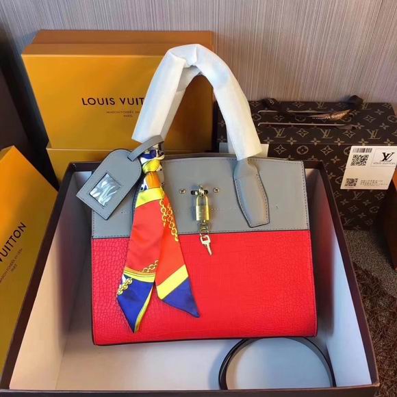  Louis Vuitton CITY STEAMER PM Red Crocodilian leather