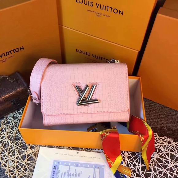  Louis Vuitton TWIST MM Pink Crocodilian leather