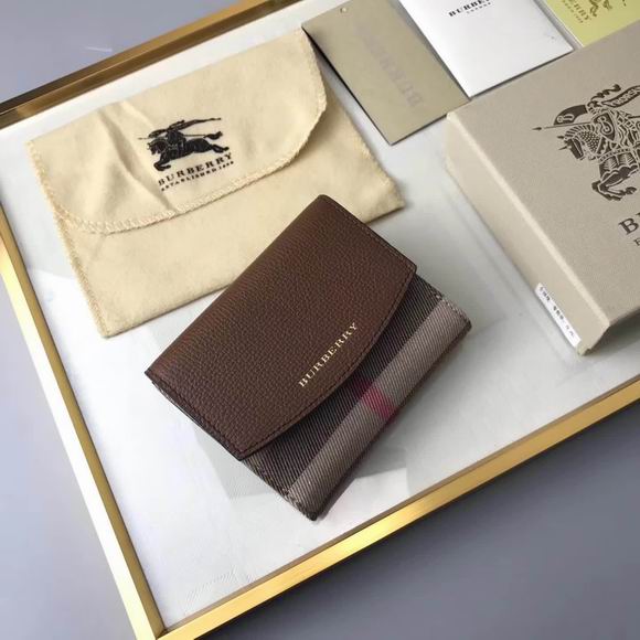  Burberry House Check and Leather Wallet brown