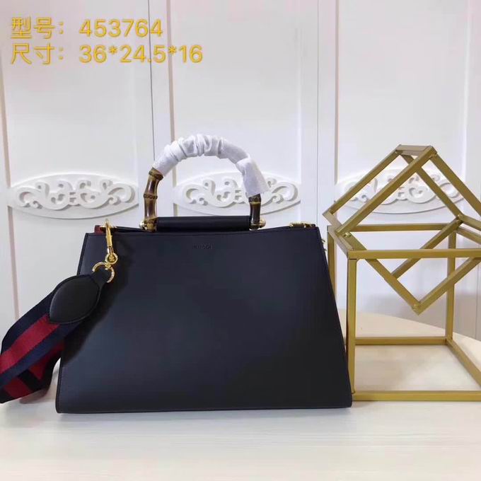  Gucci Nymphaea leather top handle bag