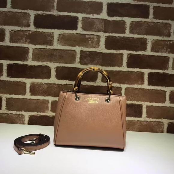  Gucci leather top handle bag light brown