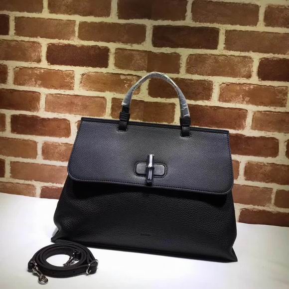  Gucci leather handle bag black