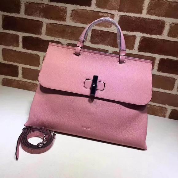  Gucci leather handle bag pink