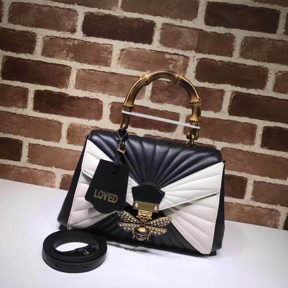  Gucci Queen Margaret medium top handle bag black & white