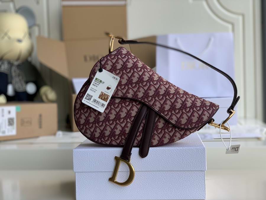  SADDLE BAG Burgundy Dior Oblique